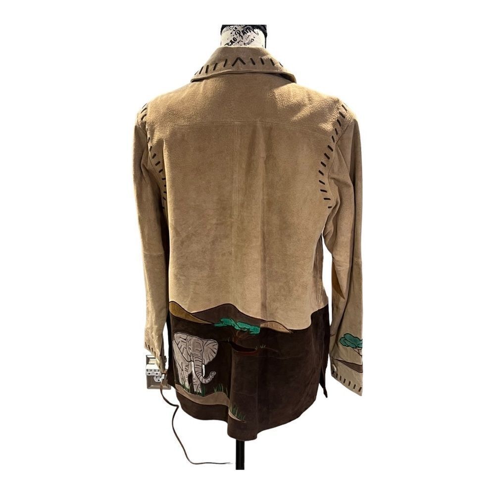 NWT Vintage Suede Quacker Factory Safari Animal Jacket Sz L - Picture 4 of 11